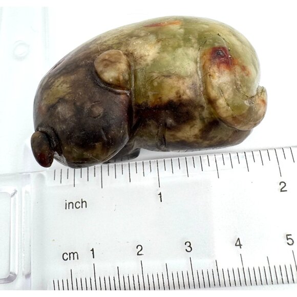 Jade Carved Mythical Beast Figurine Rustic Stone Antique 17 c ? - Picture 4 of 11